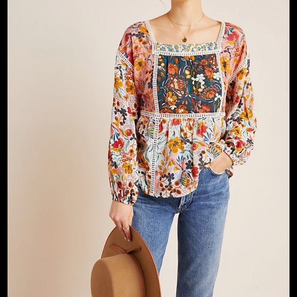 Anthropologie Nikki Peasant Blouse by Maeve - Picture 2 of 7